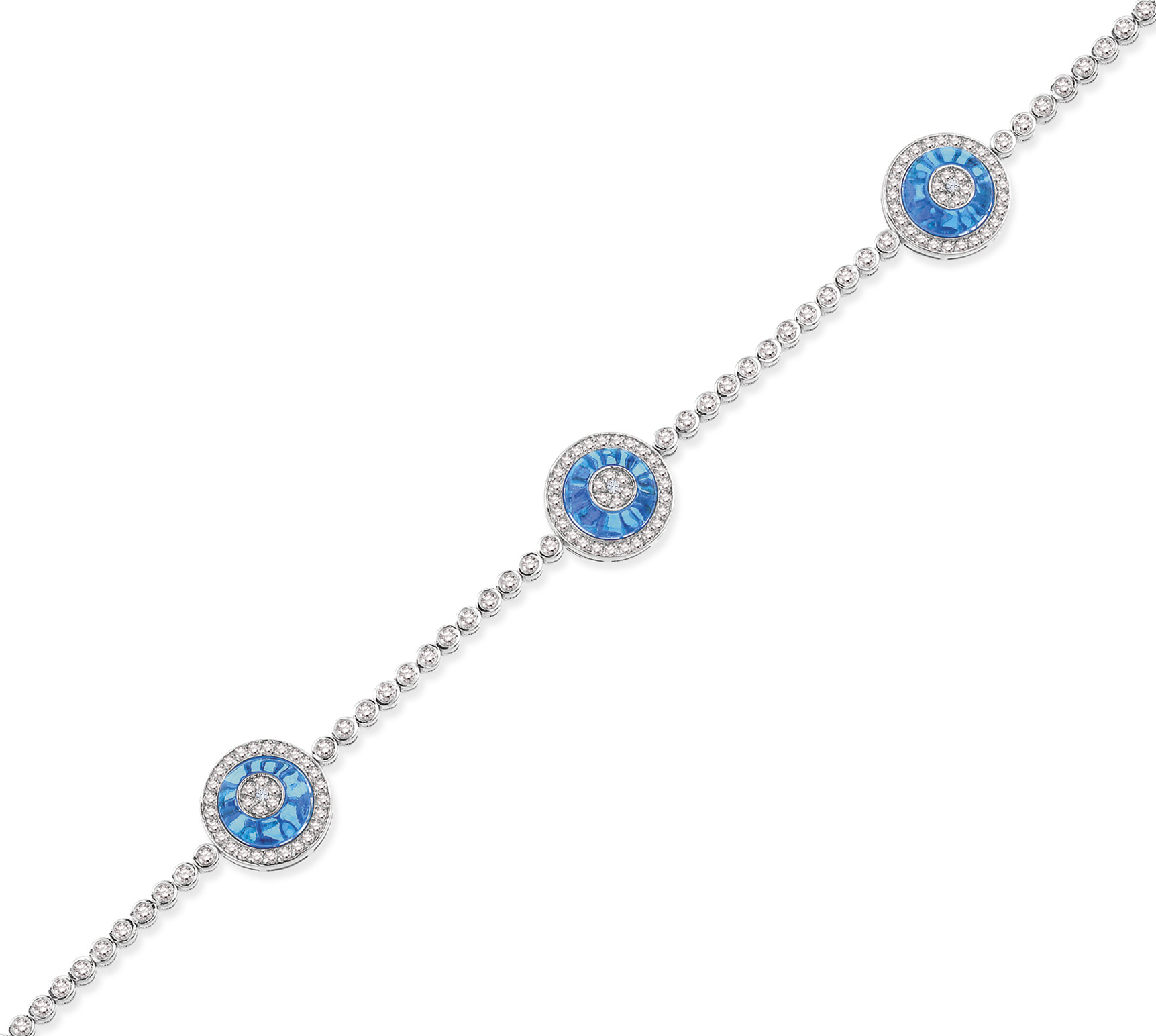 0.96 Karat Pırlanta Nazar Göz Bileklik