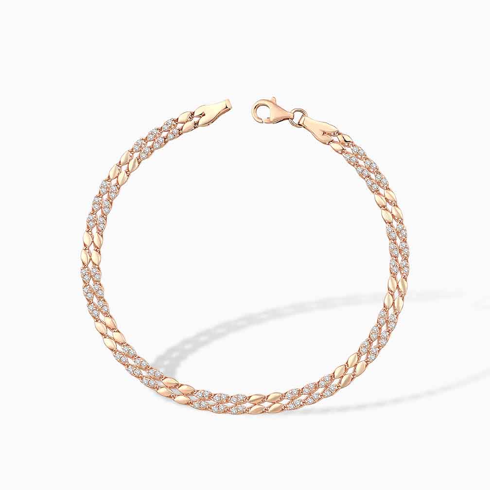 Rose Gold Taşlı Altın Bileklik