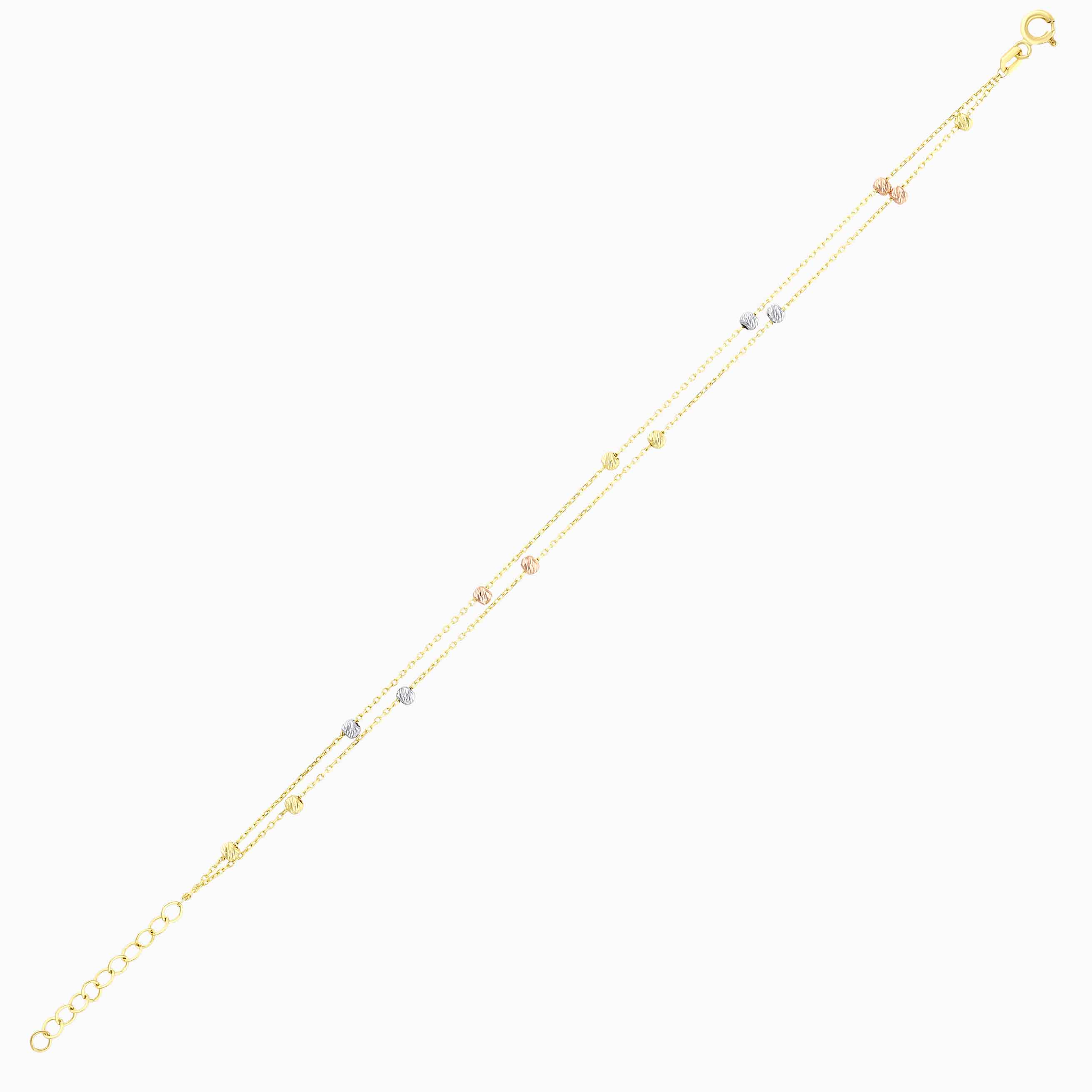 İki Sıra Renkli Dorika Altın Bileklik