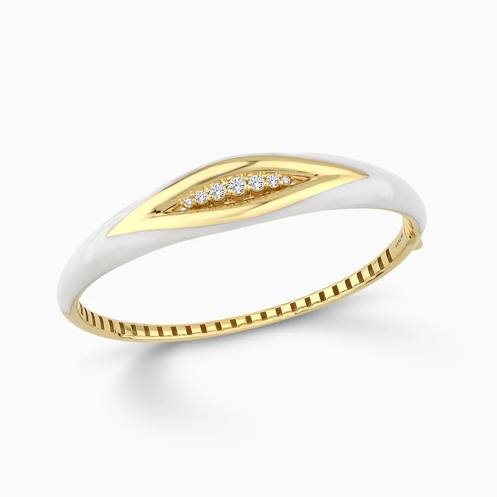 Noria Beyaz Mineli Altın Kelepçe