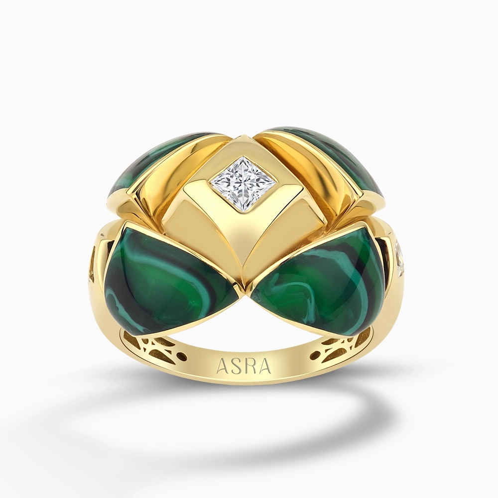 Althea Yeşil Mineli Altın Yüzük