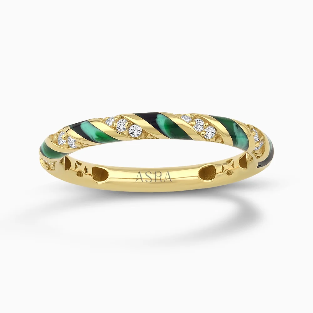 Narella Yeşil Mineli Altın Yüzük