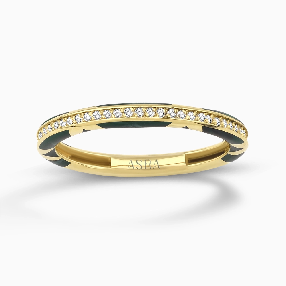 Vesper Yeşil Mineli Altın Yüzük