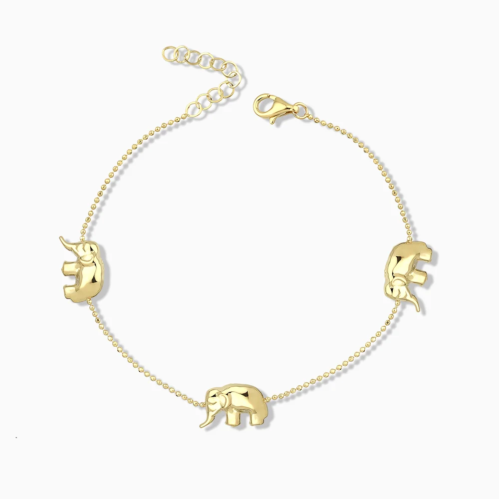Üçlü Altın Fil Bileklik