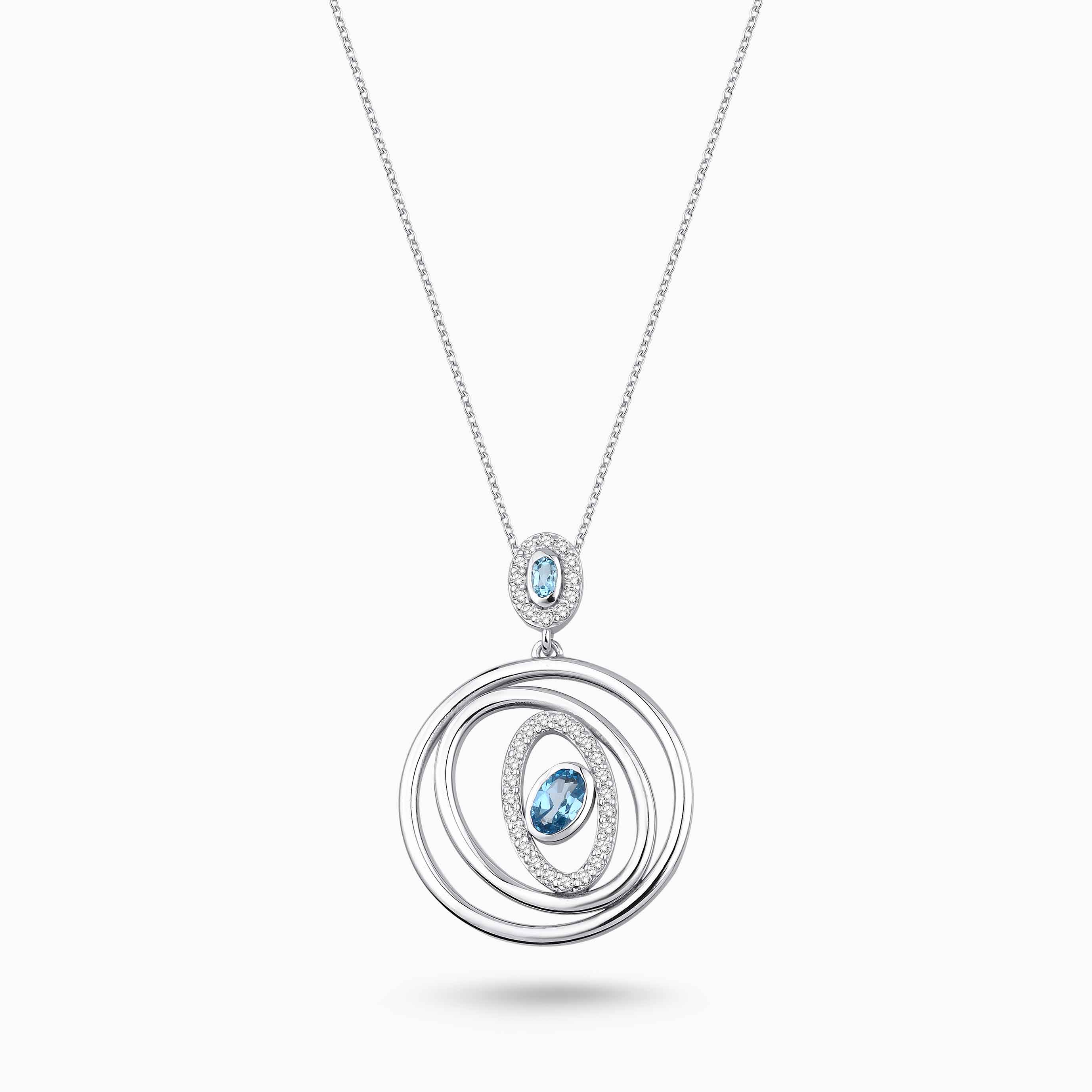 1.14 Karat Pırlanta Athena Blue Topaz Kolye