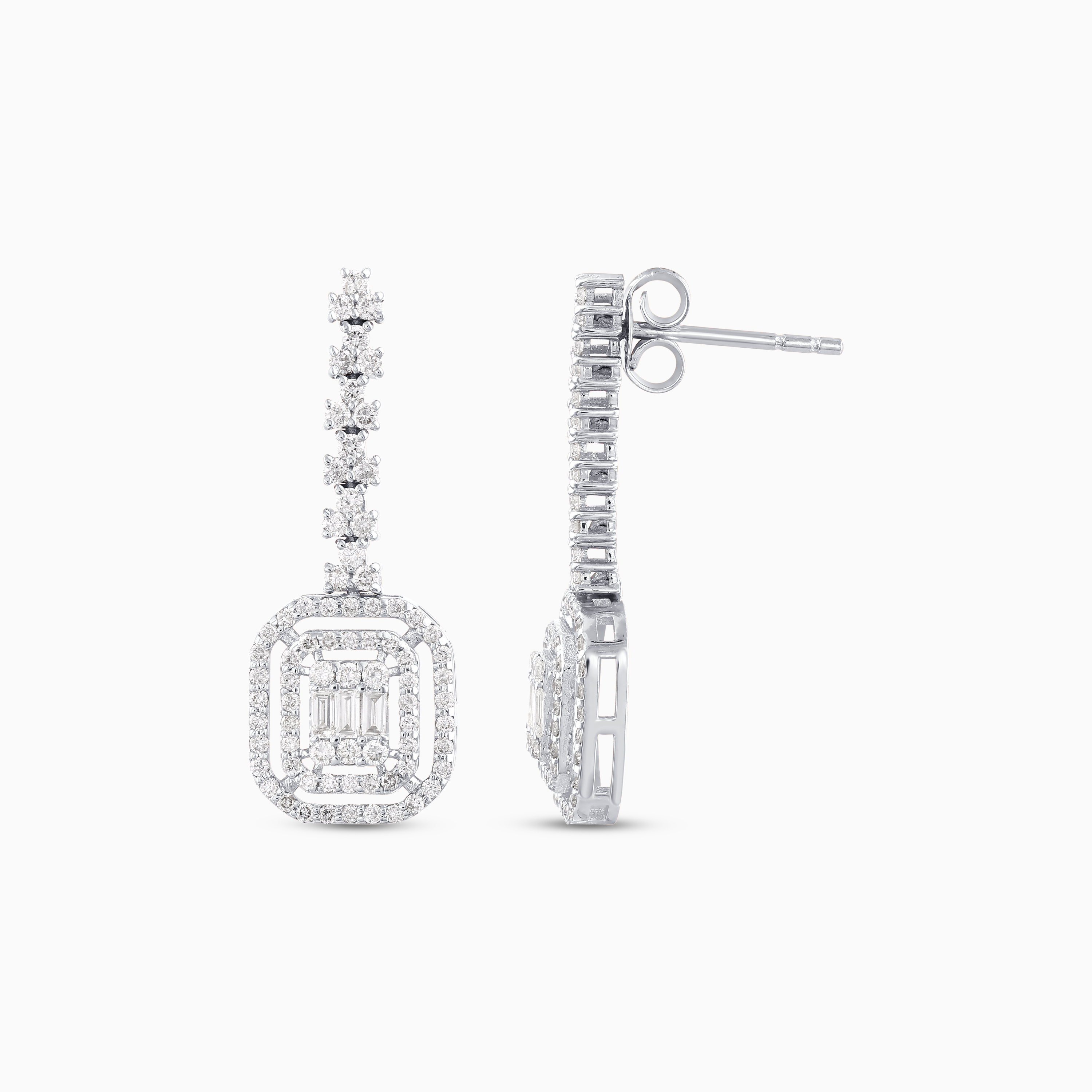 0.87 Karat Pırlanta Baget Küpe