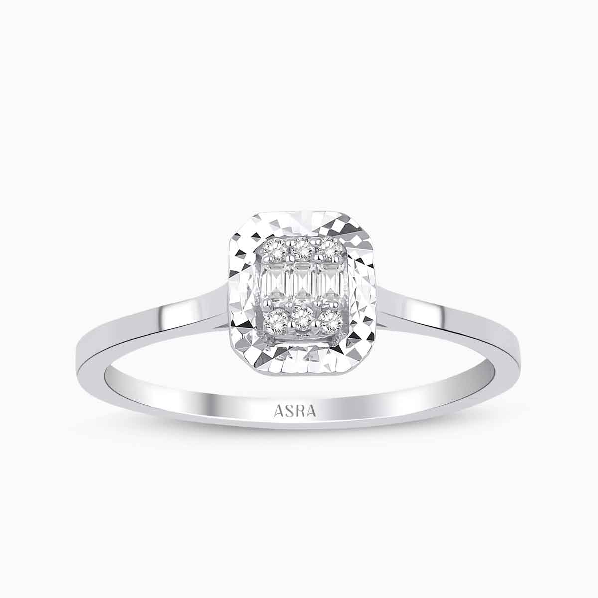 0.10 Karat Pırlanta Baget Radiant Yüzük
