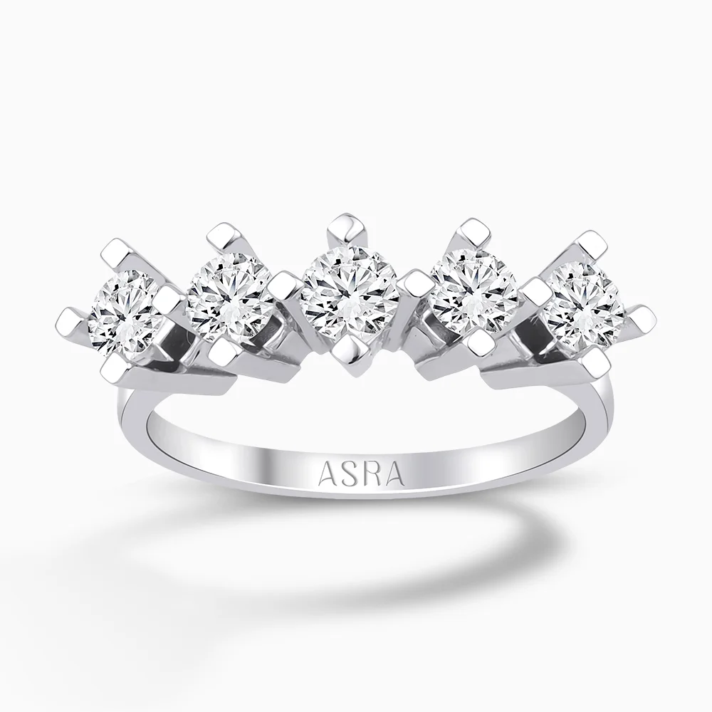 F Color 1.25 Karat Pırlanta Beştaş Yüzük