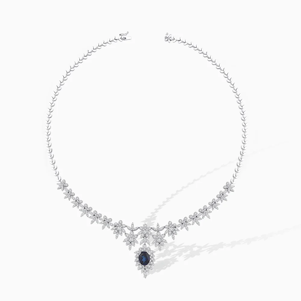 8.11 Karat Pırlanta Oval Taşlı Safir Gerdanlık