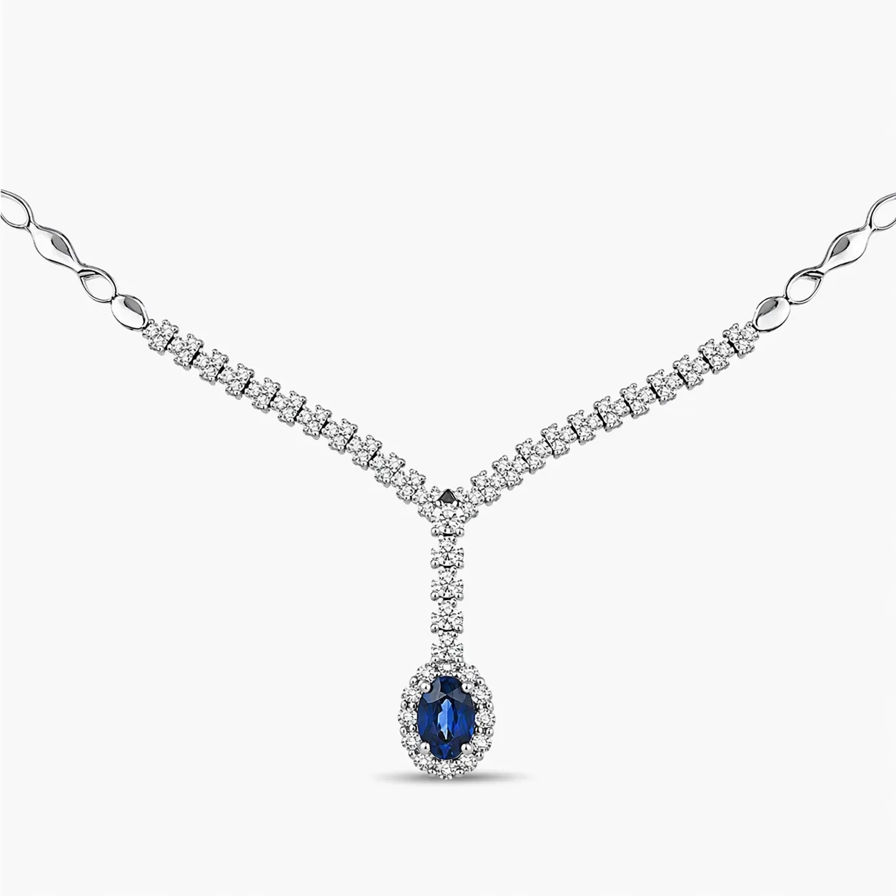 1.40 Karat Pırlanta Safir Gerdanlık