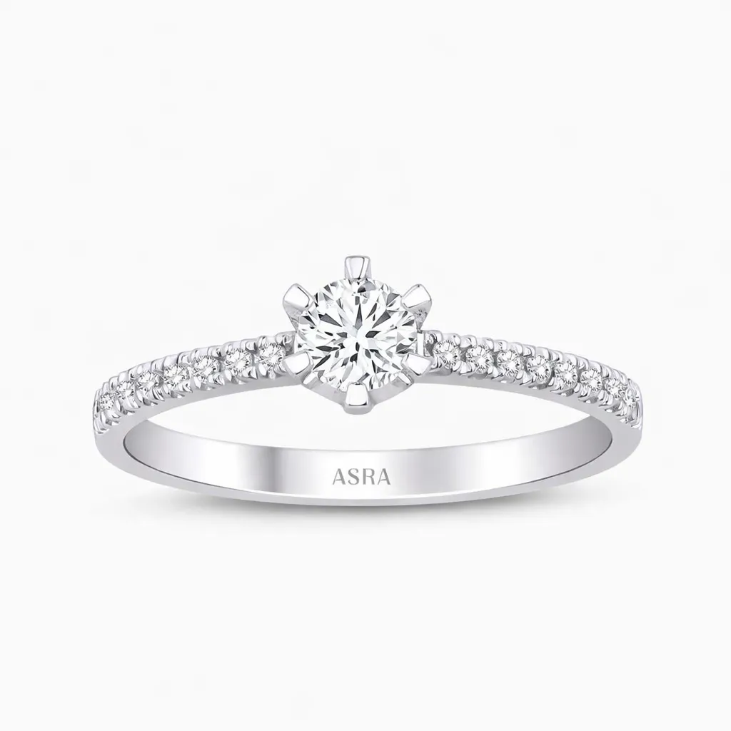 0.38 Karat Pırlanta Topaz Yüzük