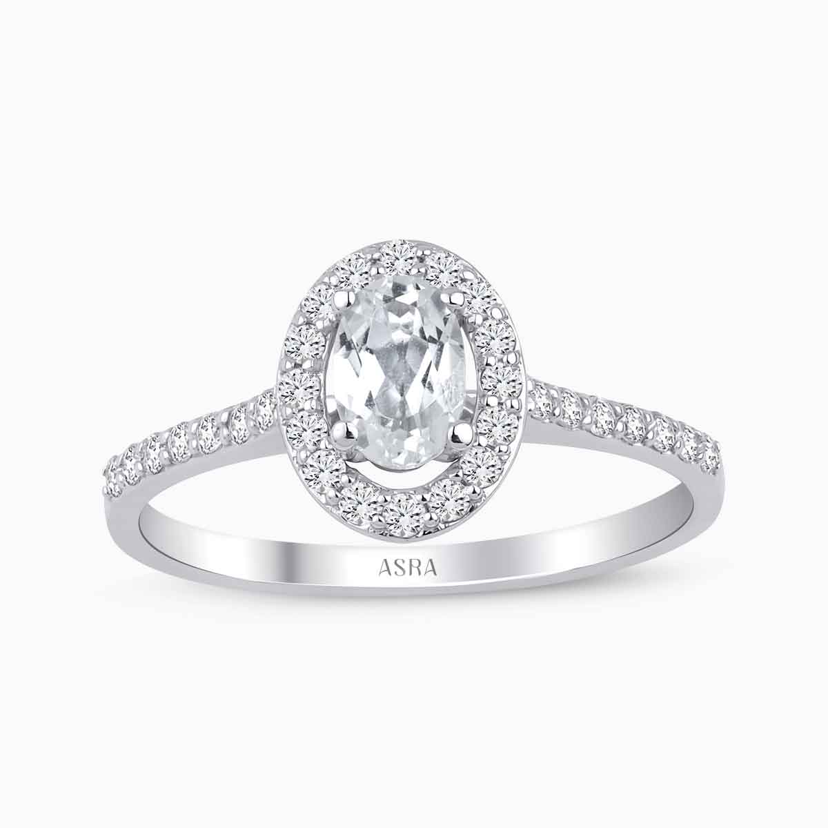 0.83 Karat Pırlanta Topaz Yüzük