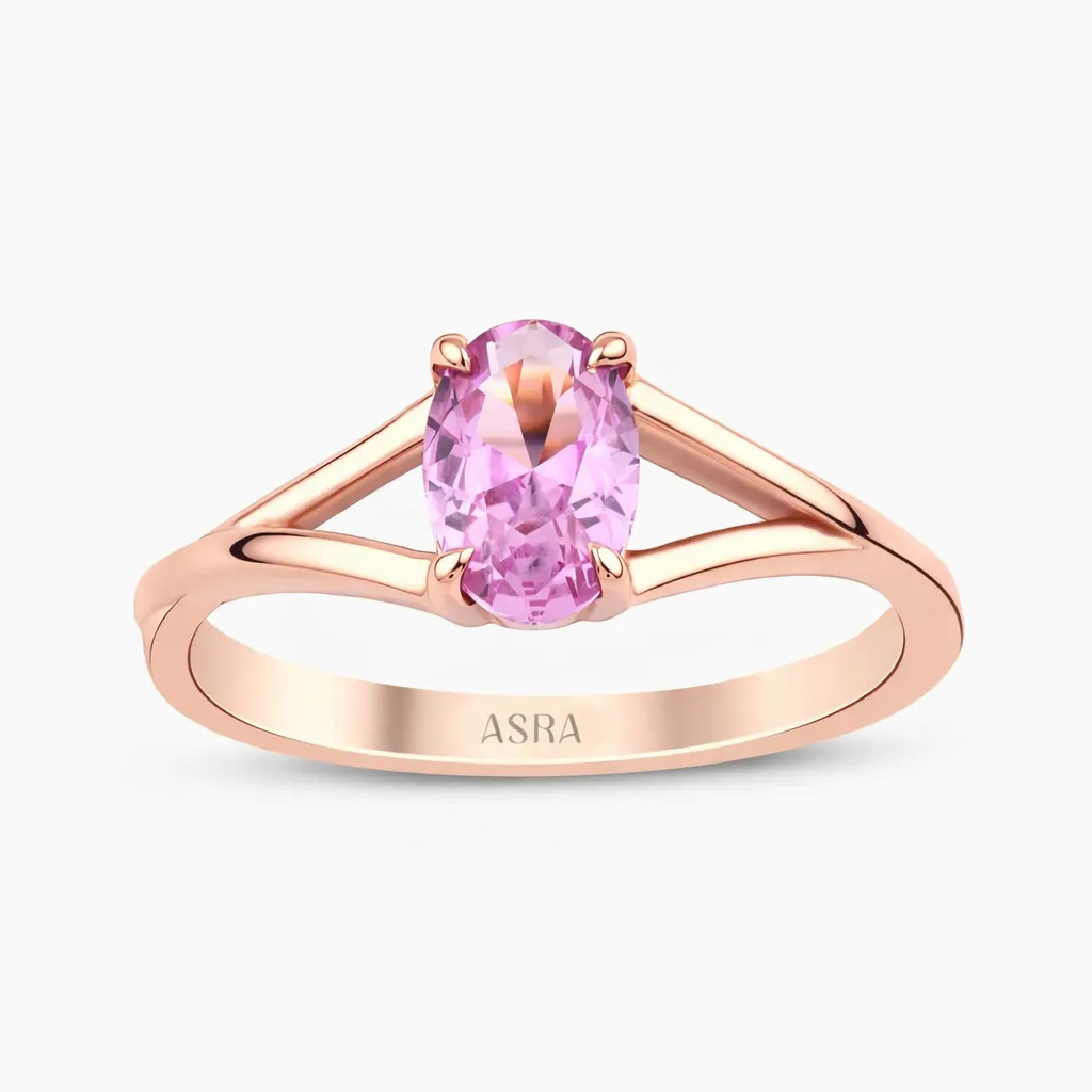 0.83 Karat Pembe Topaz Melora Yüzük