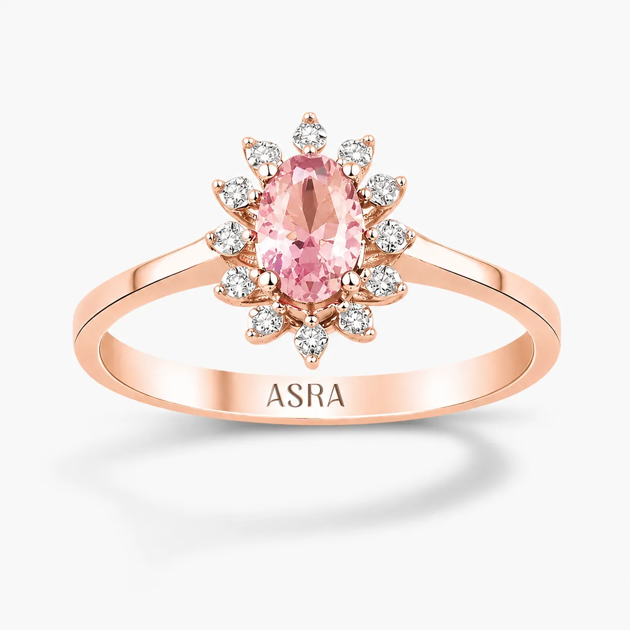 0.49 Karat Pırlanta Morganit Yüzük