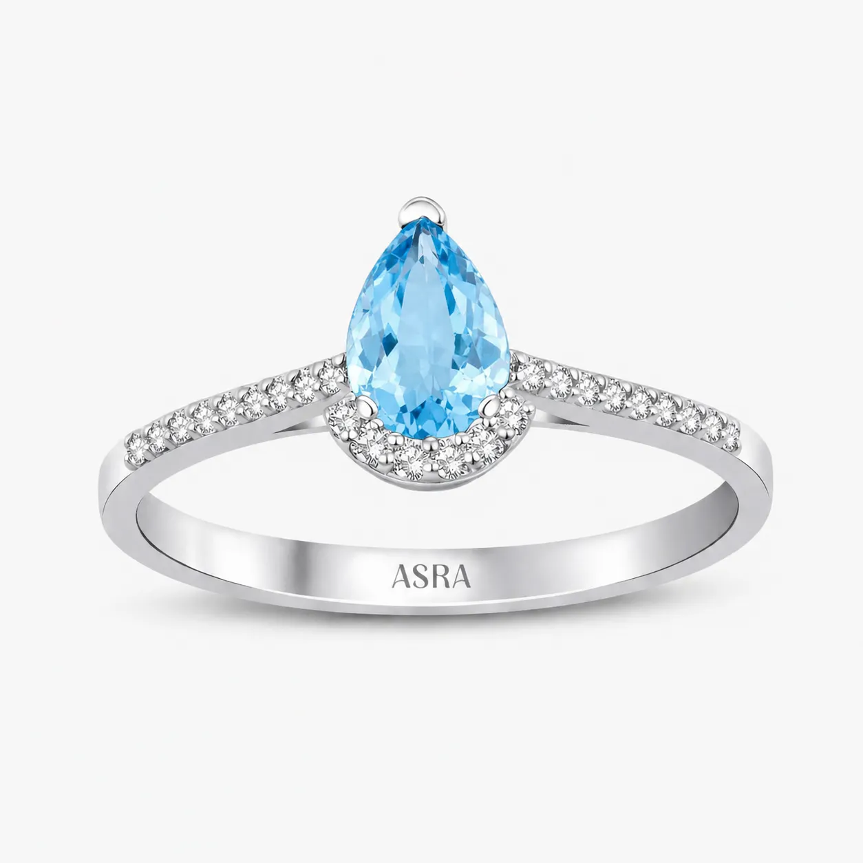 0.92 Karat Pırlanta Blue Topaz Yüzük