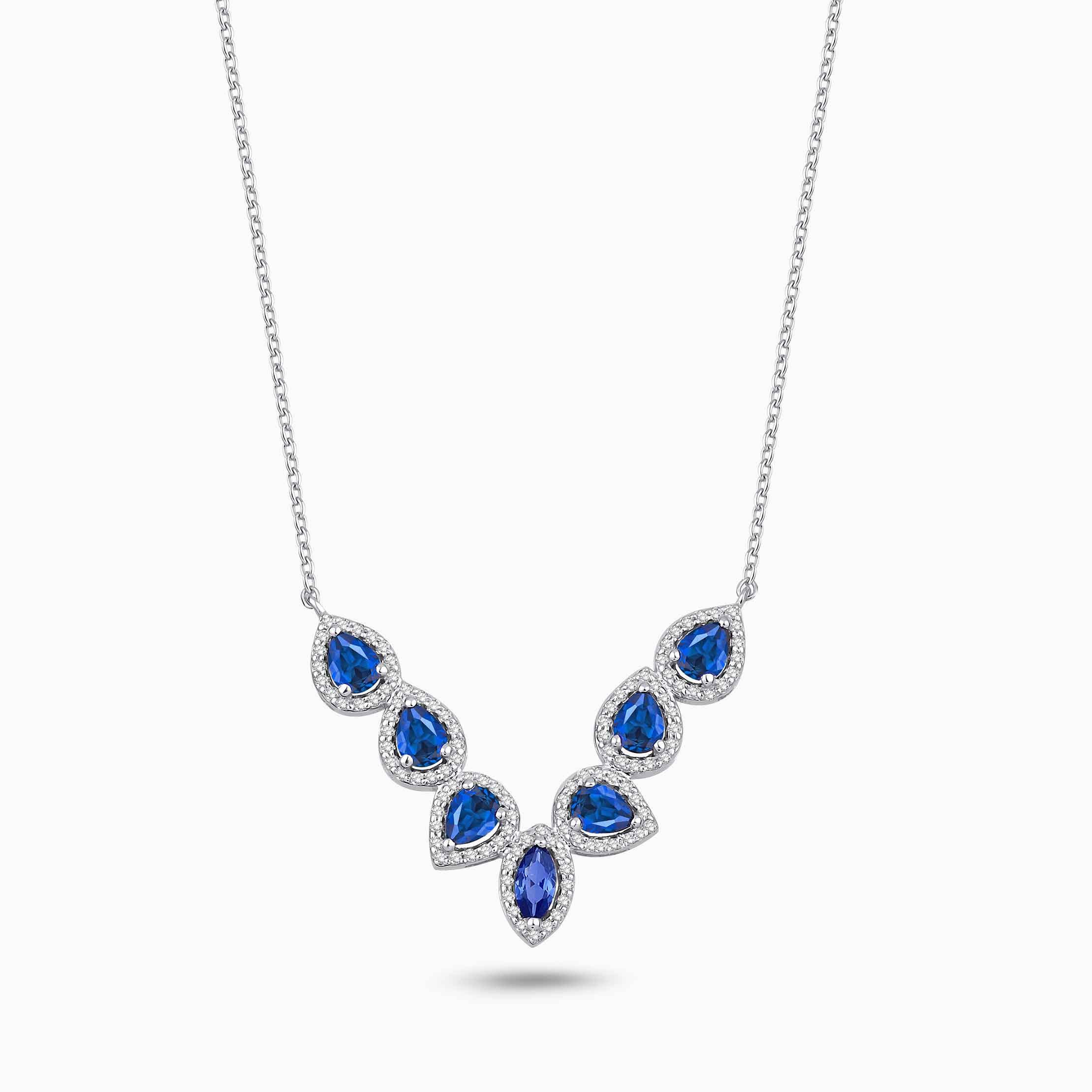 1.51 Karat Pırlanta Safir Kolye
