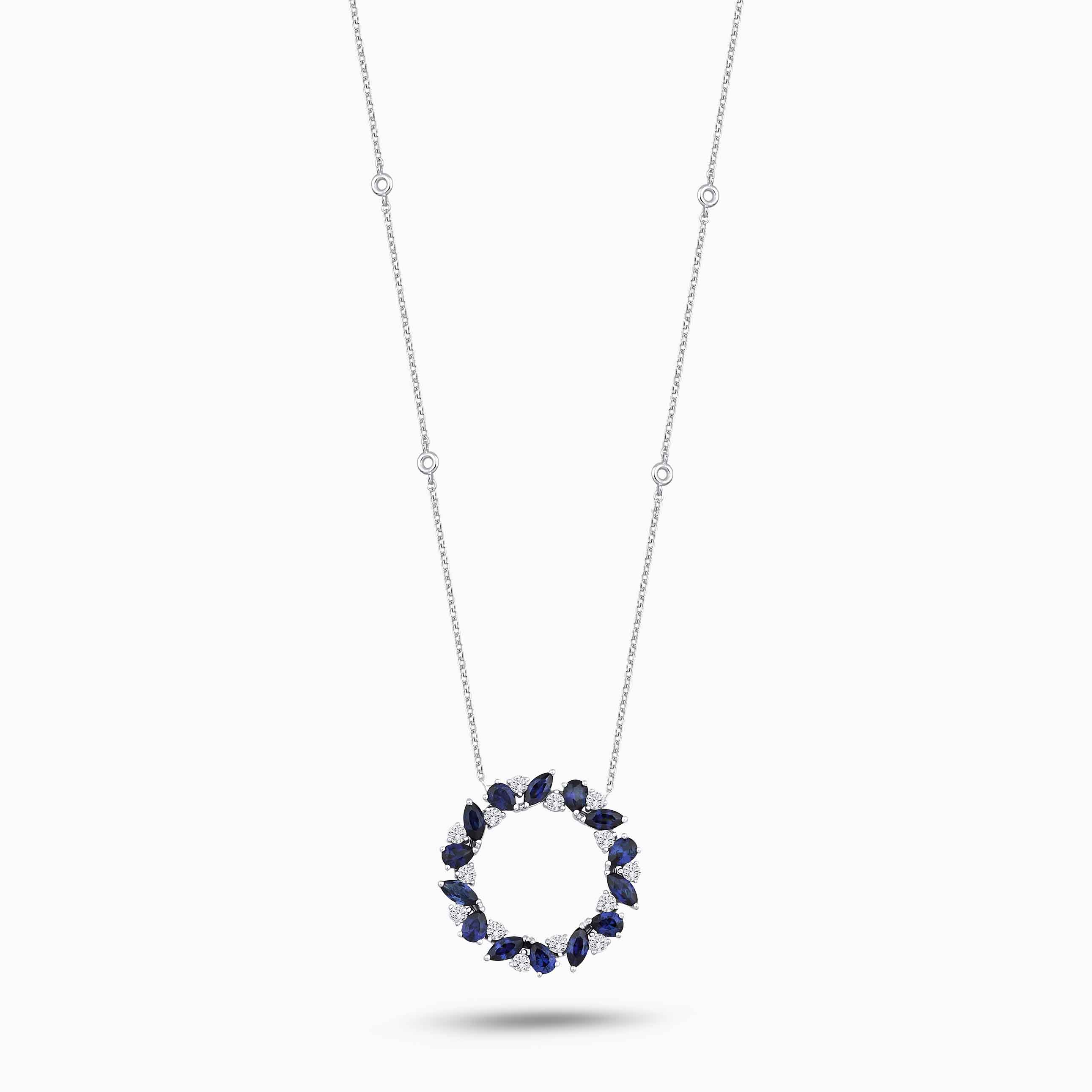 2.80 Karat Pırlanta Safir Kolye