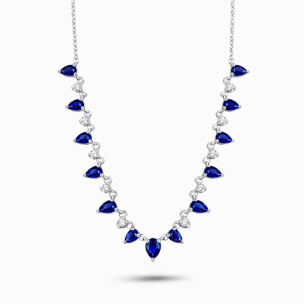 2.49 Karat Pırlanta Safir Kolye