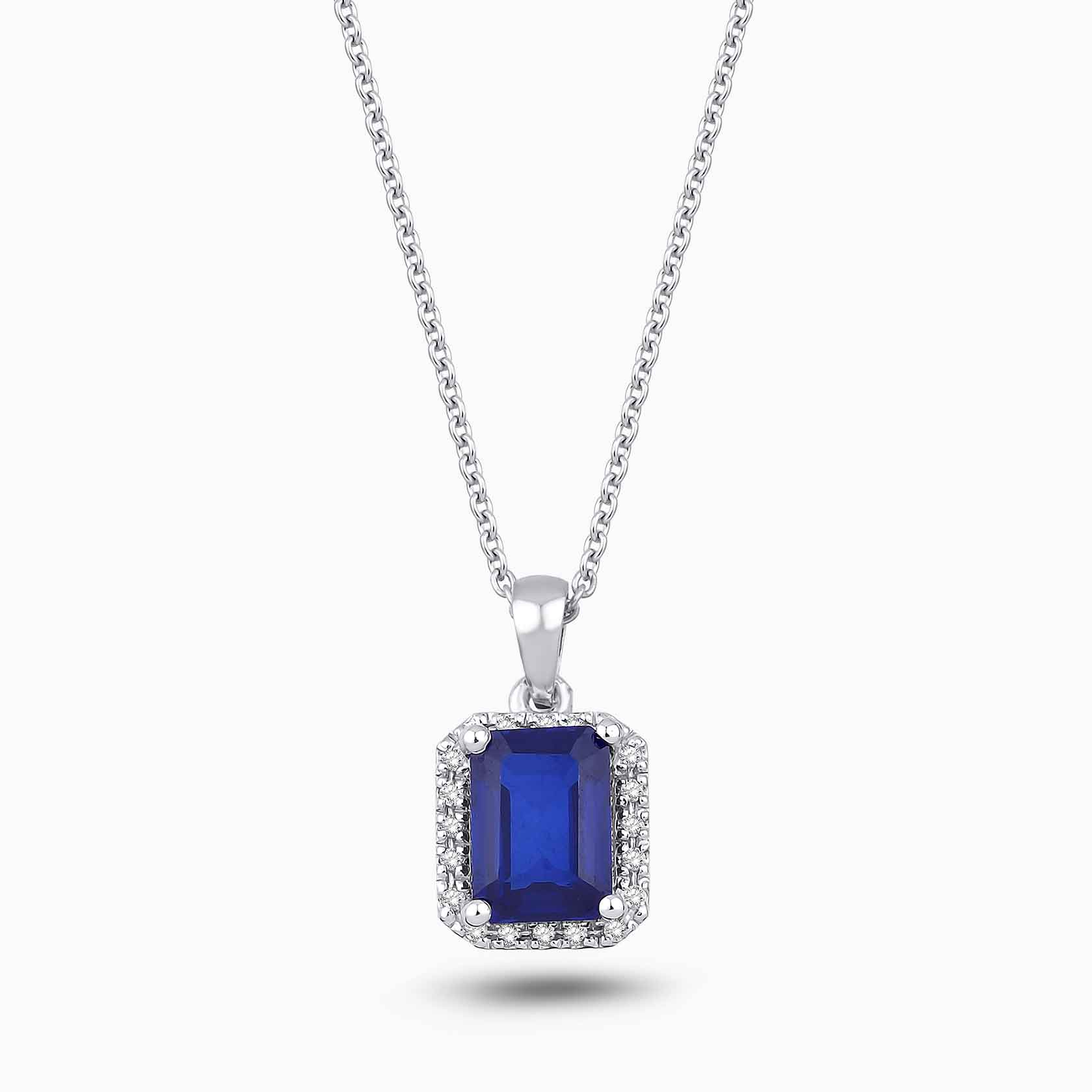 1.35 Karat Pırlanta Safir Kolye