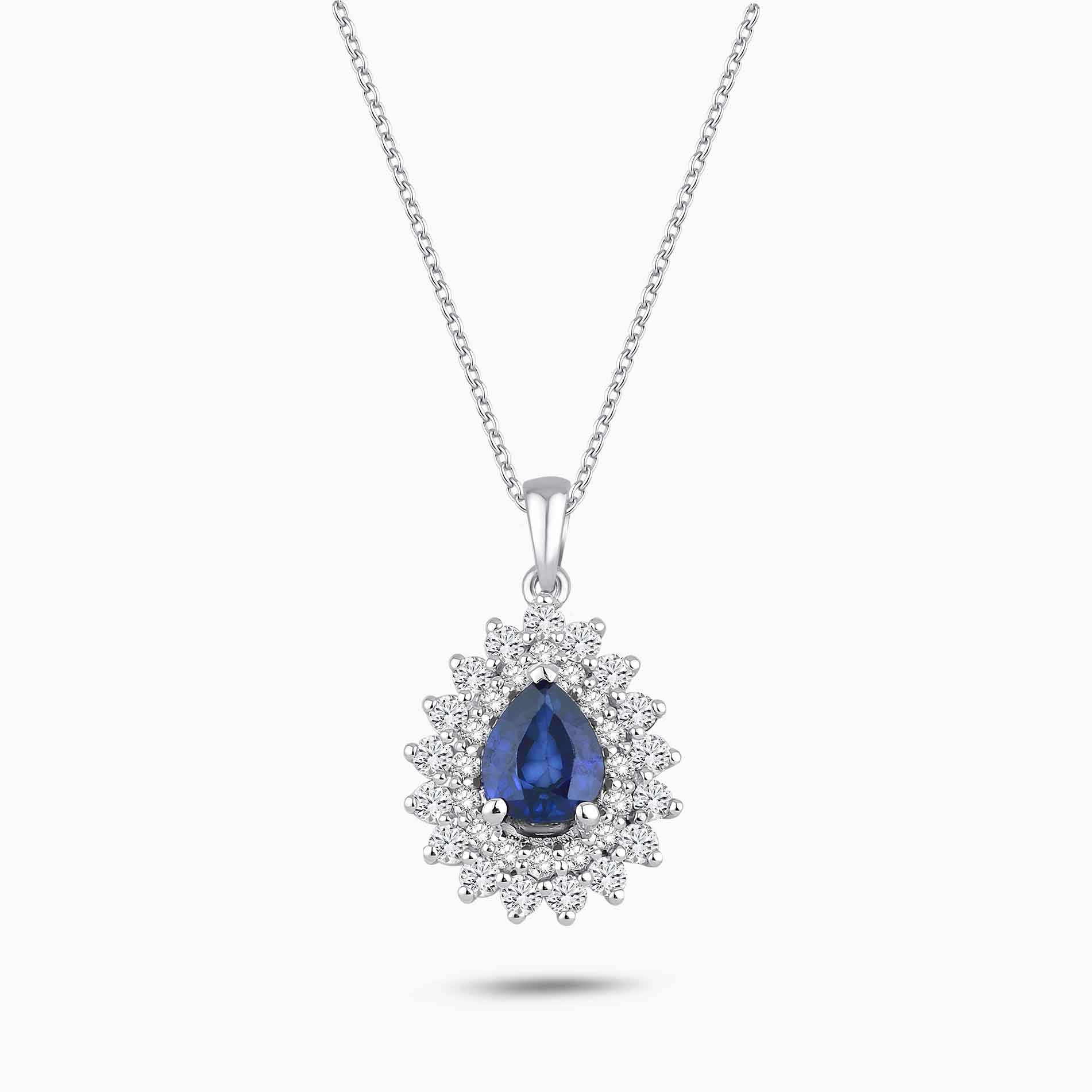 1.19 Karat Pırlanta Safir Kolye
