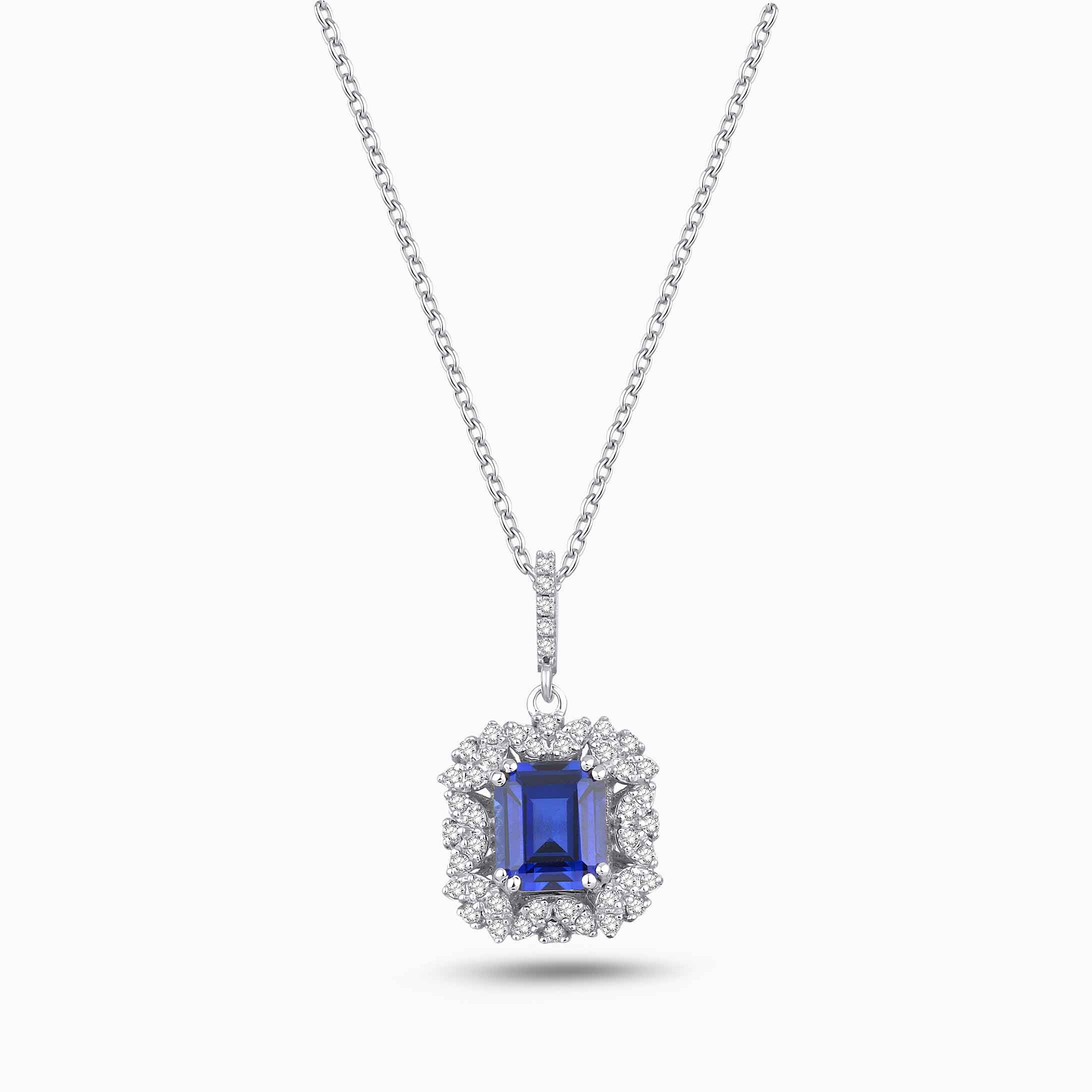 1.83 Karat Pırlanta Safir Kolye