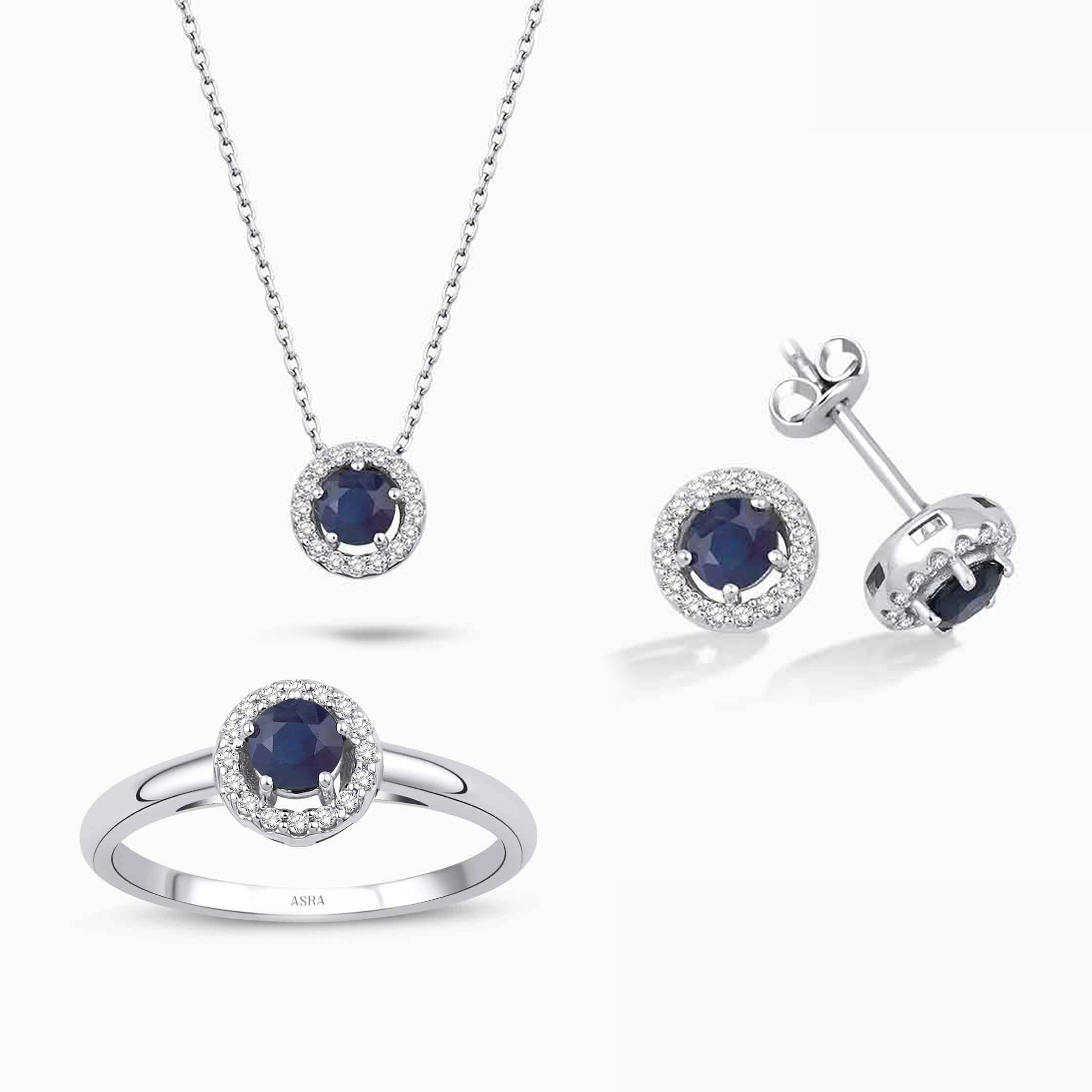 1.08 Karat Pırlanta Safir Set