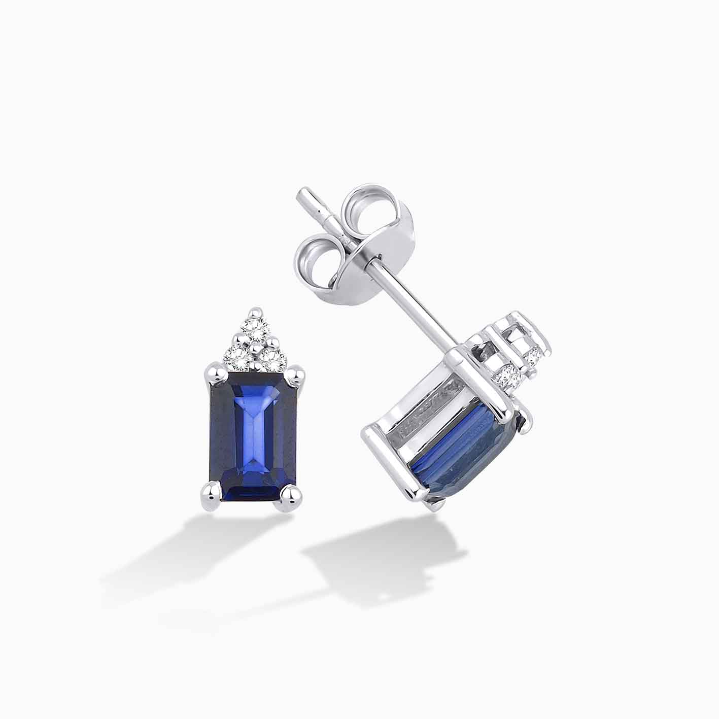 1.72 Karat Pırlanta Safir Küpe
