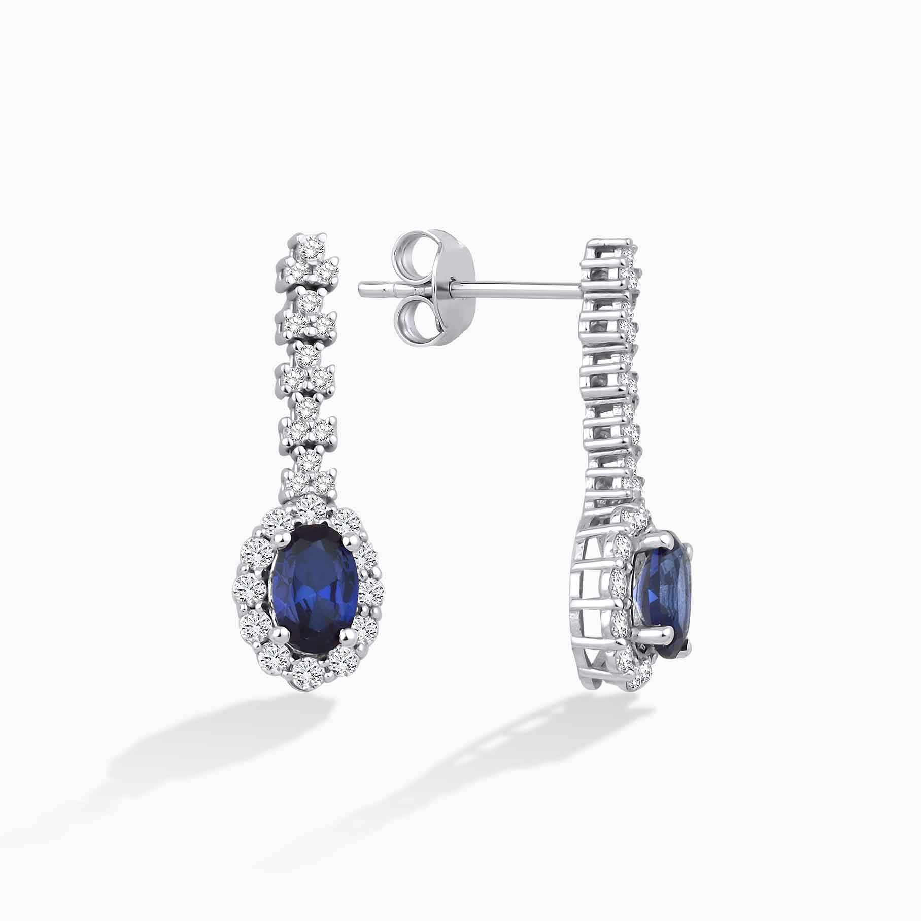 1.64 Karat Pırlanta Safir Küpe