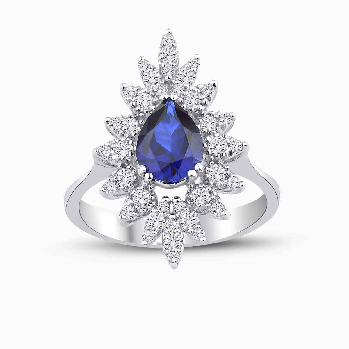 1.87 Karat Pırlanta Safir Yüzük
