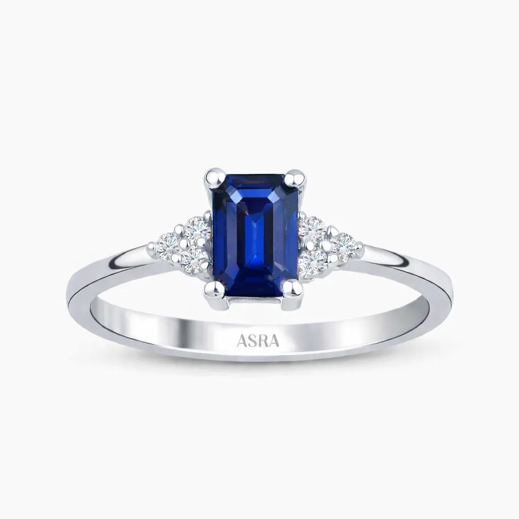 0.89 Karat Pırlanta Safir Yüzük