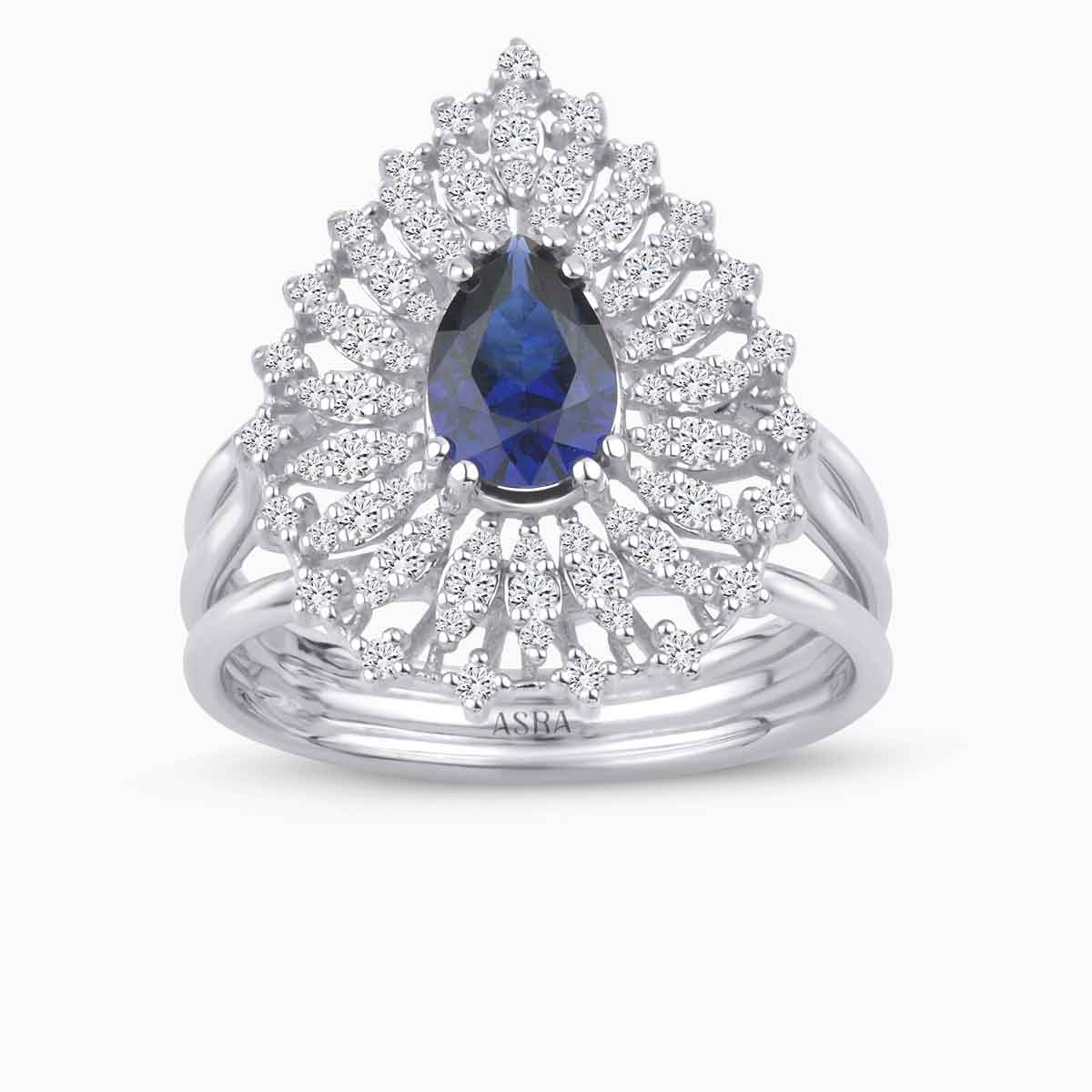 1.49 Karat Pırlanta Safir Yüzük