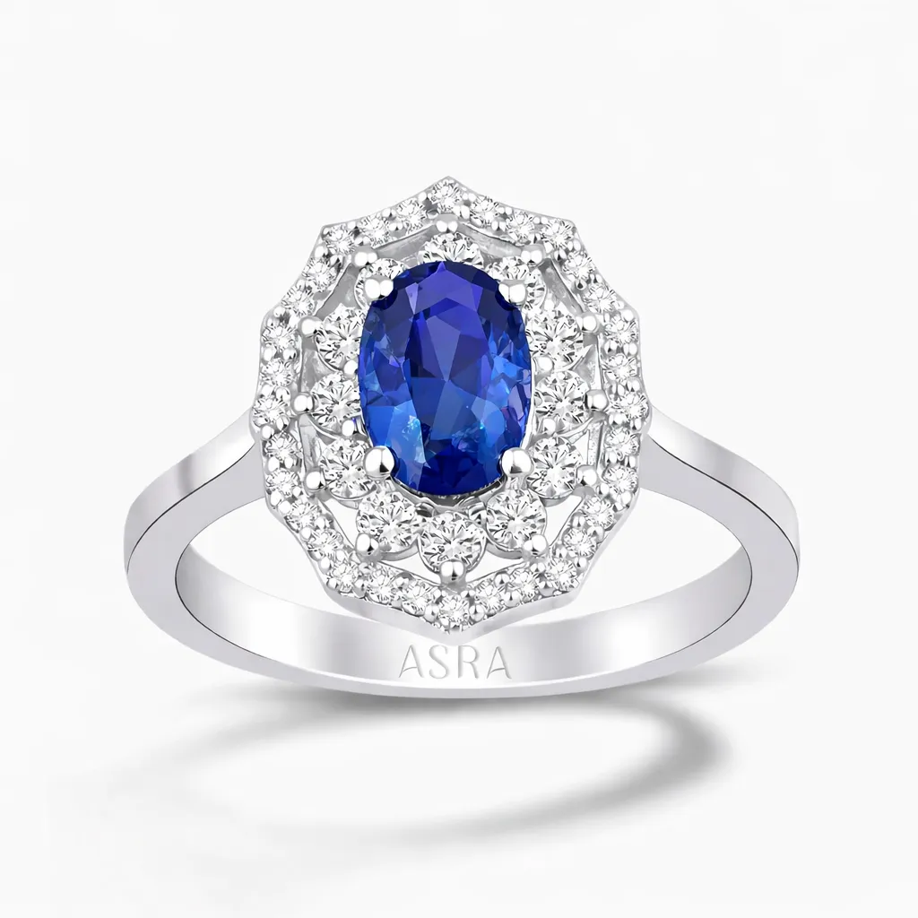 1.26 Karat Pırlanta Safir Yüzük