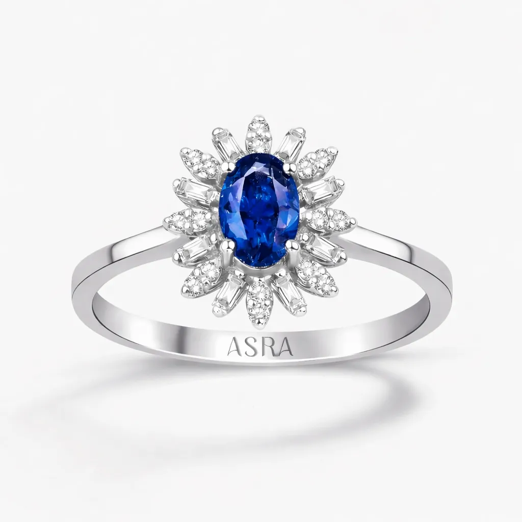 0.64 Karat Pırlanta Safir  Yüzük