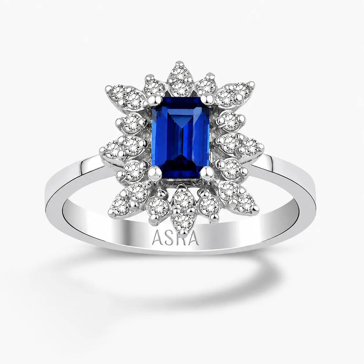 0.94 Karat Pırlanta Safir Yüzük