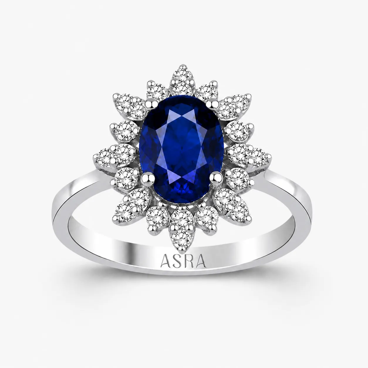 1.73 Karat Pırlanta Safir Yüzük 
