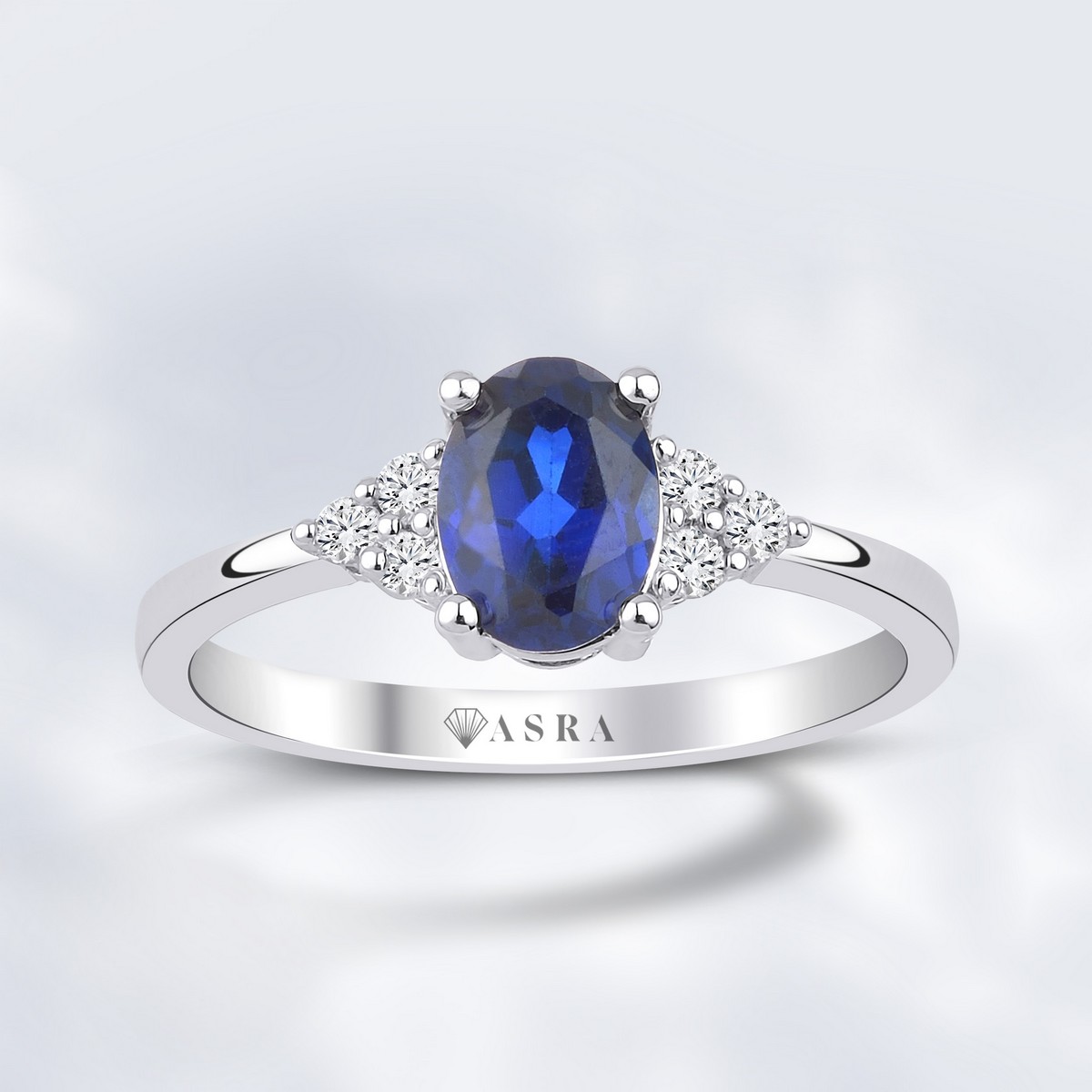 0.82 Karat Pırlanta Safir Yüzük