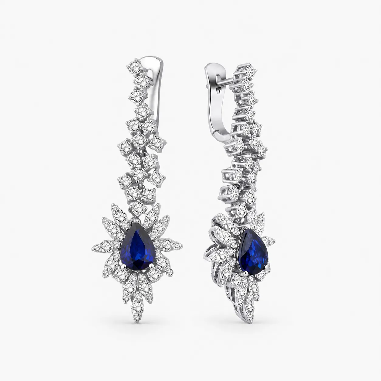 5.20 Karat Pırlanta Safir Küpe