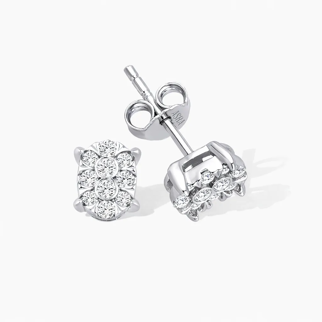 0.30 Karat Pırlanta Coronet Küpe