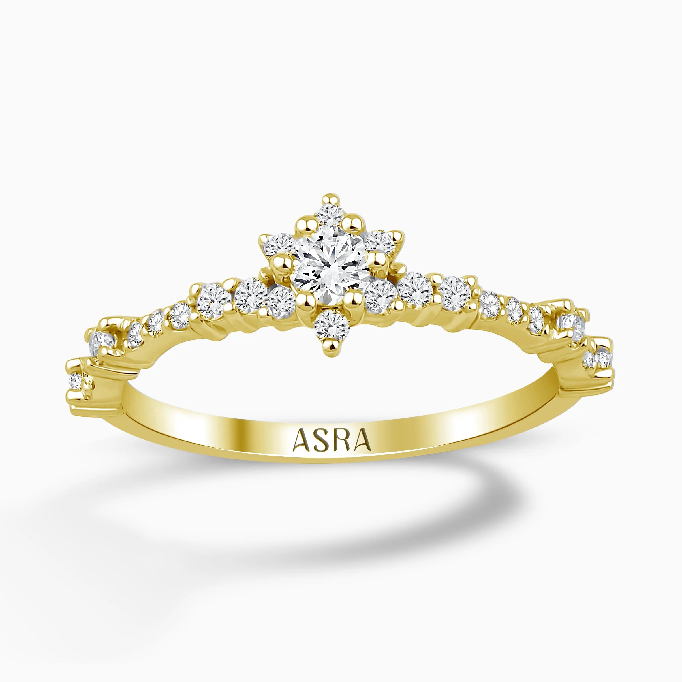 0.31 Karat Lotus Tektaş Pırlanta Gold Yüzük