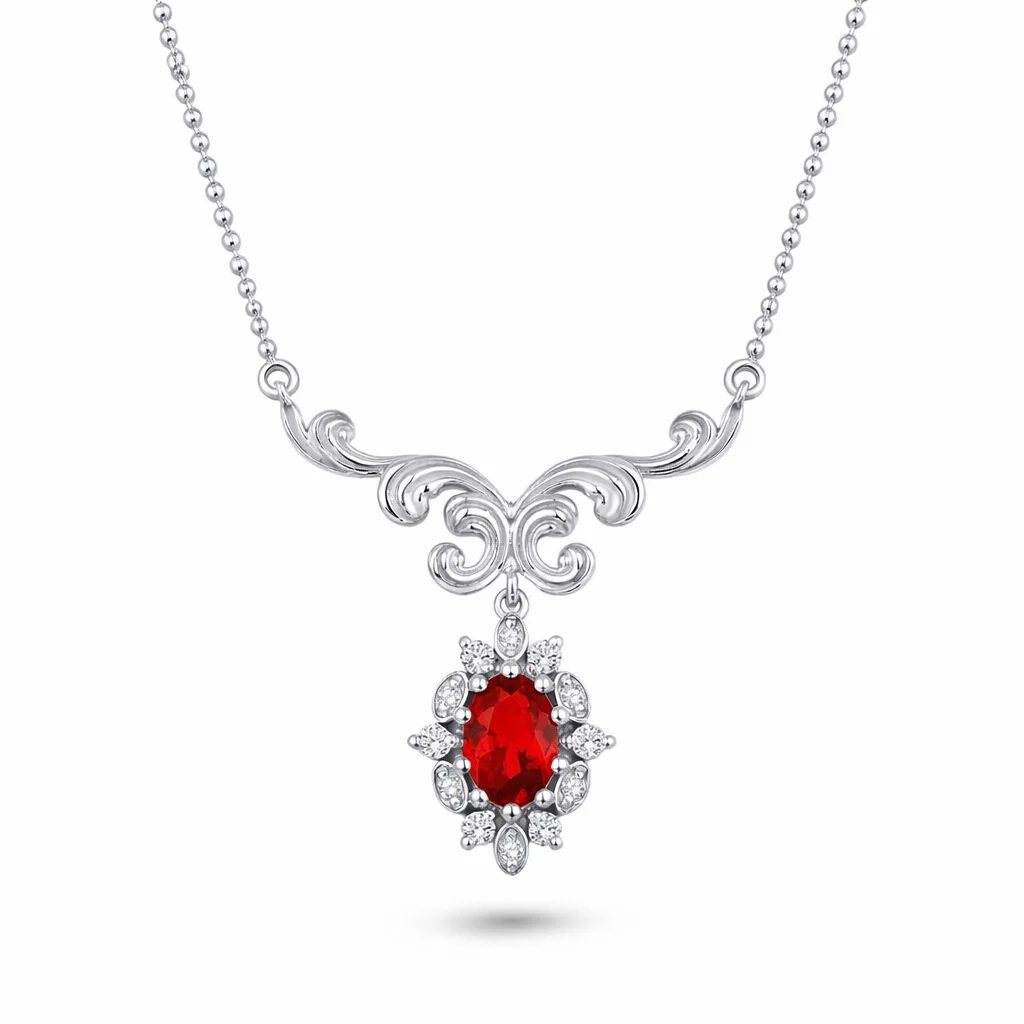 0.63 Karat Pırlanta Yakut Kolye