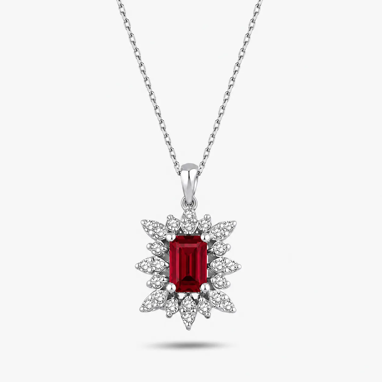 0.94 Karat Pırlanta Yakut Kolye