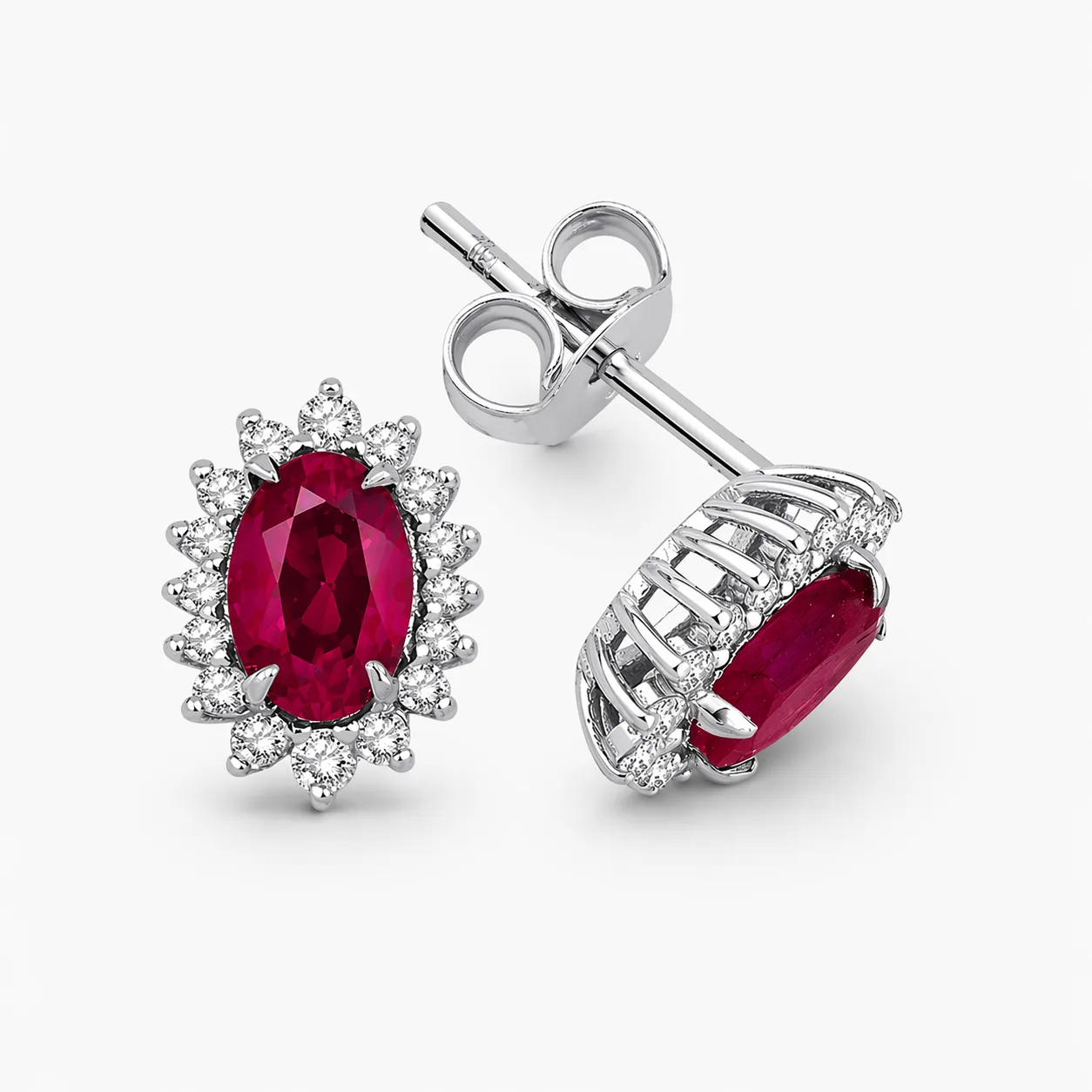 1.20 Karat Pırlanta Yakut Küpe