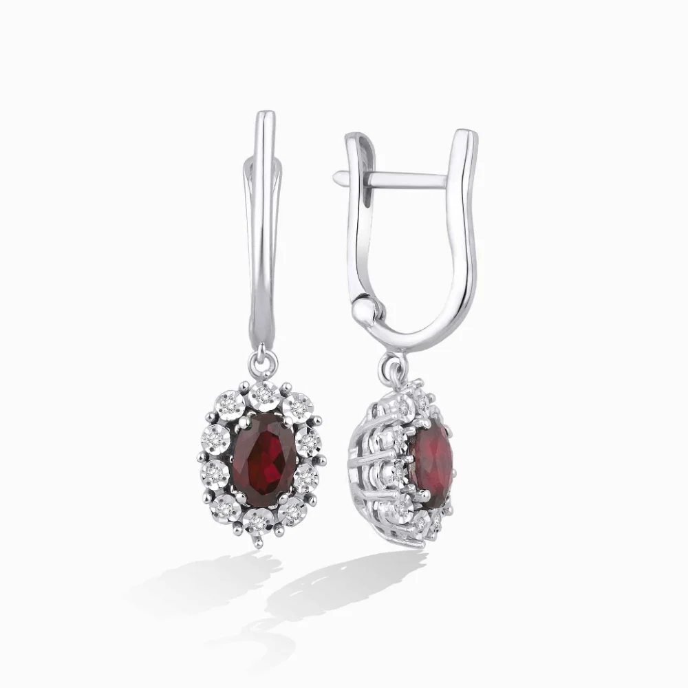 1.10 Karat Pırlanta Yakut Küpe