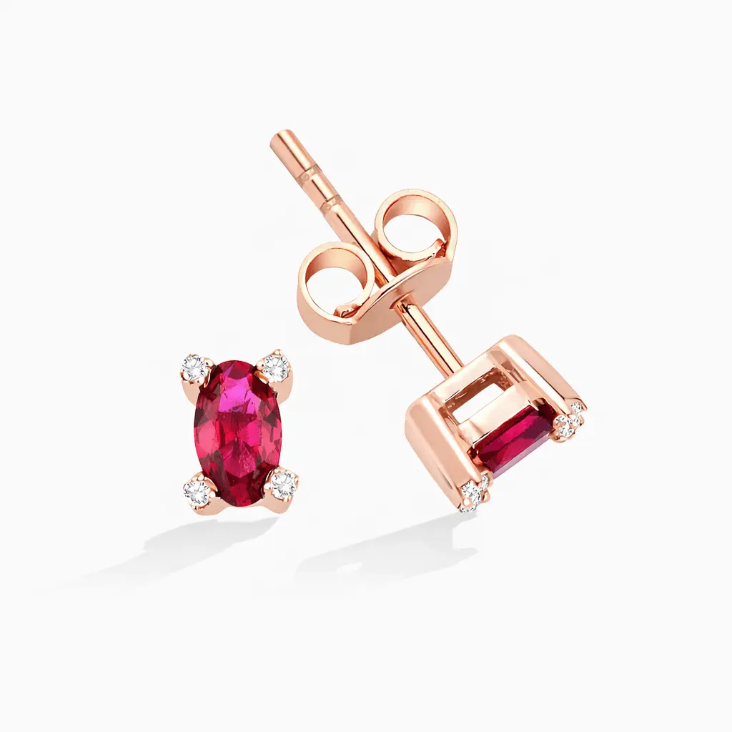 0.47 Karat Pırlanta Yakut Küpe