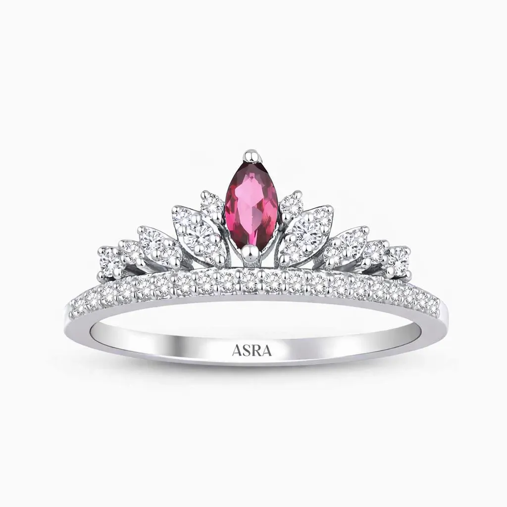 0.37 Karat Pırlanta Yakut Yüzük