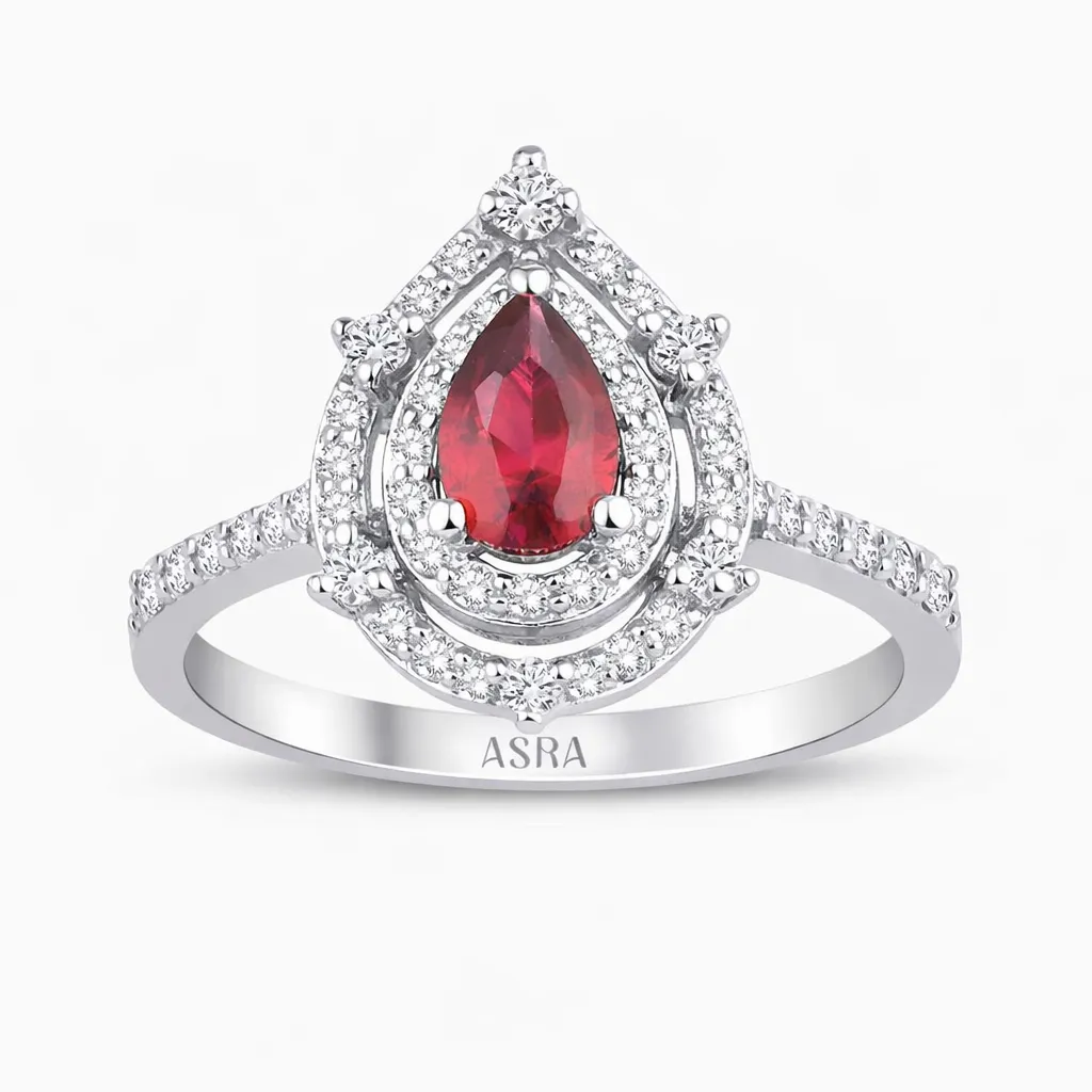 0.93 Karat Pırlanta Yakut Yüzük