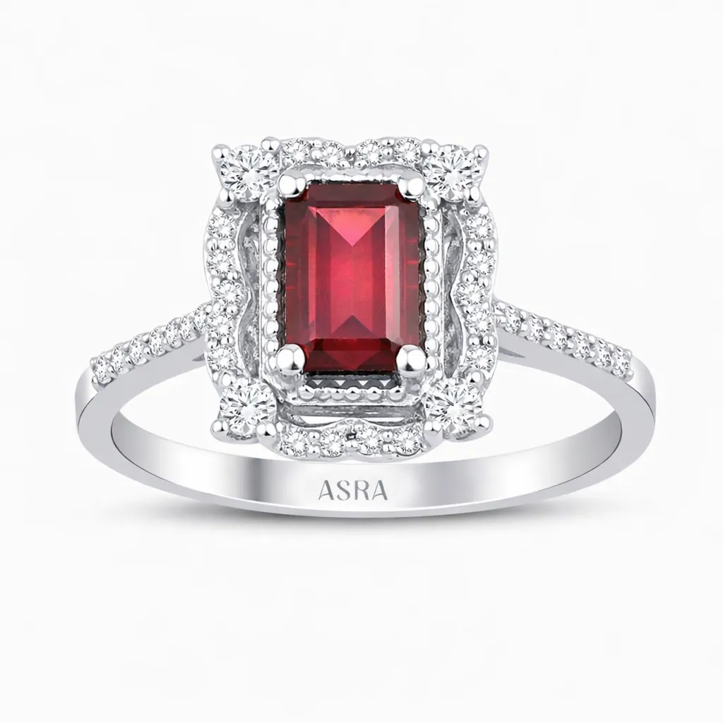 0.93 Karat Pırlanta Yakut Yüzük