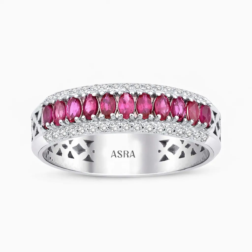 0.85 Karat Ruby Pırlanta Yakut Yüzük