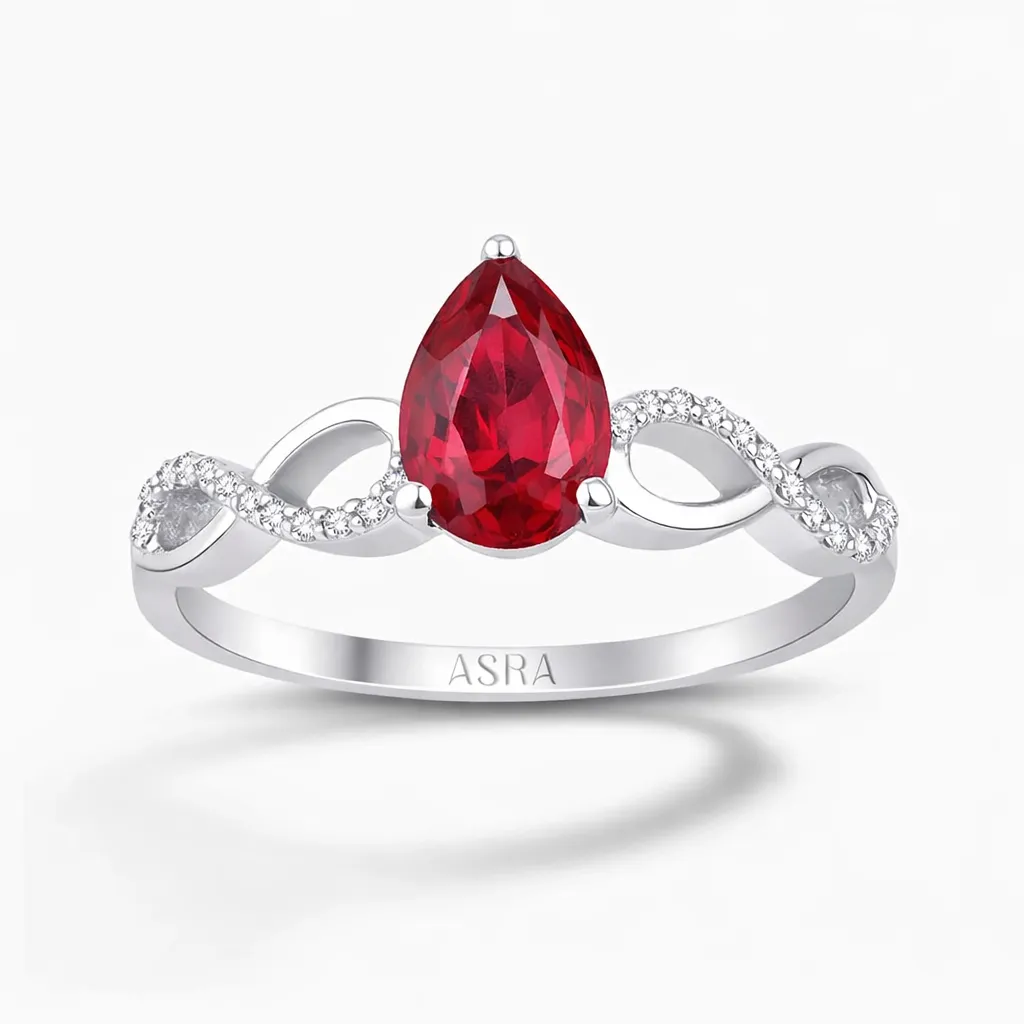 0.90 Karat Pırlanta Yakut Yüzük