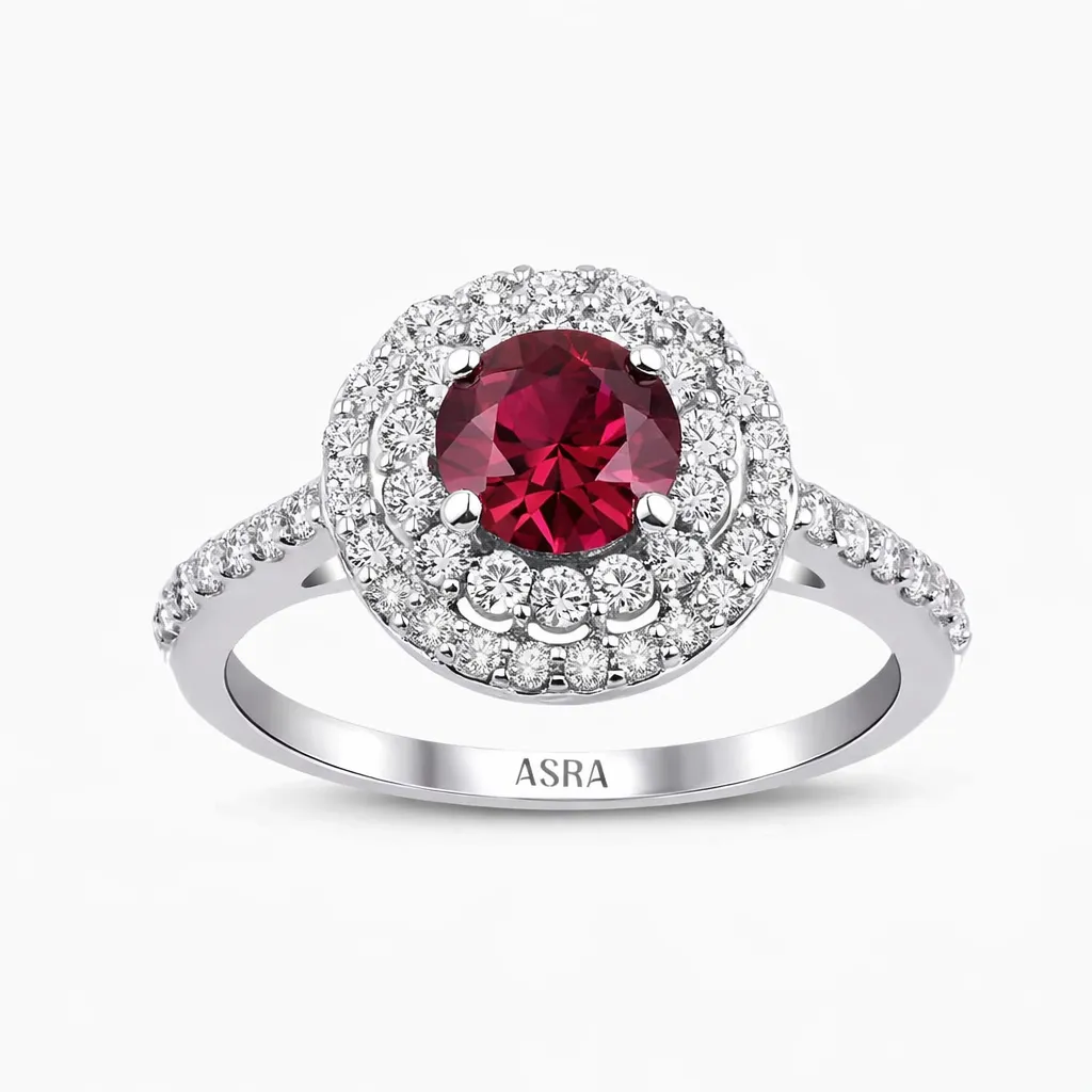 1.27 Karat Pırlanta Yakut Yüzük